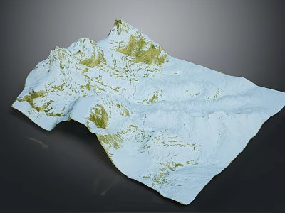Garden Landscape Terrain Model with Green Vegetation Coverage and Undulating White Design 3d model