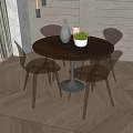 Modern Dining Table and Chair Combination 3d model