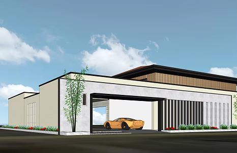 Modern single-family villa one 3d model