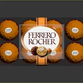 Ferrero Rocher Chocolate in Transparent Box with Multiple Golden Wrapped Balls and Orange Accents