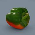 Fresh Green and Red Bell Pepper Ripe with Vibrant Colors and Smooth Skin