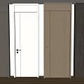 Modern Flush Doors in Various Tones with Wooden Finish and Door Handles for Interior Design