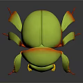 Glossy Green Metallic Beetle With Shiny Reflective Surface And Detailed Leg Structure 3d model