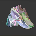 Modern Gray Pink Blue Sneakers With Streamlined Design And Lightweight Sole