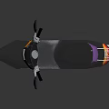 3D Rendered Black Scooter With Purple Seat Silver Rear Rack And Side Mirrors