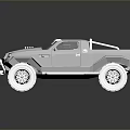 Futuristic Gray Off Road Vehicle Model With Large Tires And Front Grill Design
