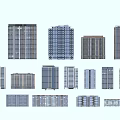 Various Modern Residential Buildings With Different Heights And Exterior Designs