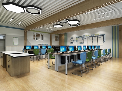 Modern Classroom Computer Classroom 3d model