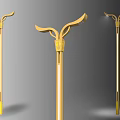 Modern Golden Street Lights Design For Public Spaces With Decorative Tops