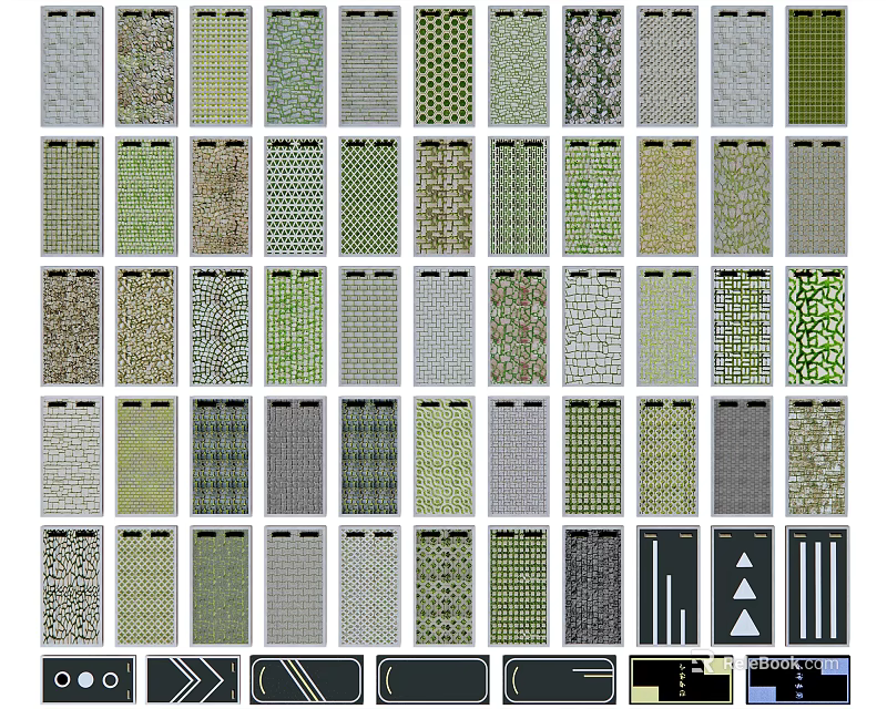 Eco friendly Parking Lot with Various Textured Permeable Pavement and Sustainable Green Design 3d model 