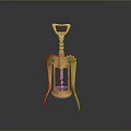 Golden Corkscrew With Gear Design Spiral Tip And Stable Stand For Home Use