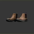 Brown Leather Chelsea Boots With Side Elastic Panels And Dark Worn Soles
