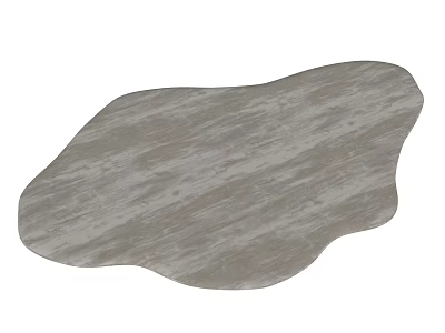 Stylish Gray Wood Grain Texture Freeform Shape Rug For Interior Decoration 3d model