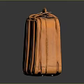 Orange Leather Classic Design Fashion Accessory Suitcase With Top Handle And Straps
