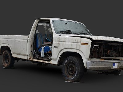 The wrecked truck 3d model