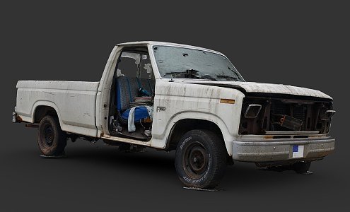 The wrecked truck 3d model