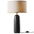 Black Stone Fabric Lampshade Table Lamp 3d model