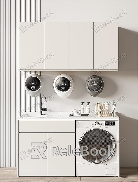 Modern Washing Machine Cabinet Balcony Cabinet model