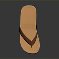 Orange Flip Flops With Brown Straps And Simple Design For Everyday Use 3d model