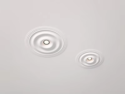 Elegant Recessed Downlights and Spotlights with Circular Ripple Design for Interior Ceiling 3d model