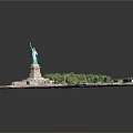 Modern Bird's Eye View Liberty City Aerial View 3d model