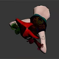 Cartoon Character With Red Black Hat Green Gloves Purple Vest Green Top Glasses And Tattoo