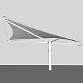 Outdoor Tensile Membrane Canopy with White Fabric and Metal Frame Under Blue Sky
