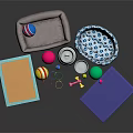 Pet Supplies with Soft Beds Colorful Balls Food Bowls Mats and Small Toys