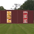 Container Building as Outdoor Food Stall Featuring Fried Rice Luosifen and Food
