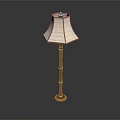Classic Wooden Floor Lamp With White Fabric Shade And Elegant Design