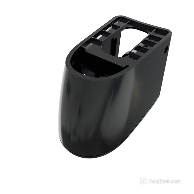 Black Mechanical Part With Smooth Surface And Structural Holes Design 3d model 