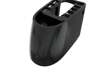 Black Mechanical Part With Smooth Surface And Structural Holes Design 3d model