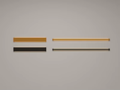 Modern Slim Rectangular Wall Lamps In Golden And Black Colors For Home Decor 3d model