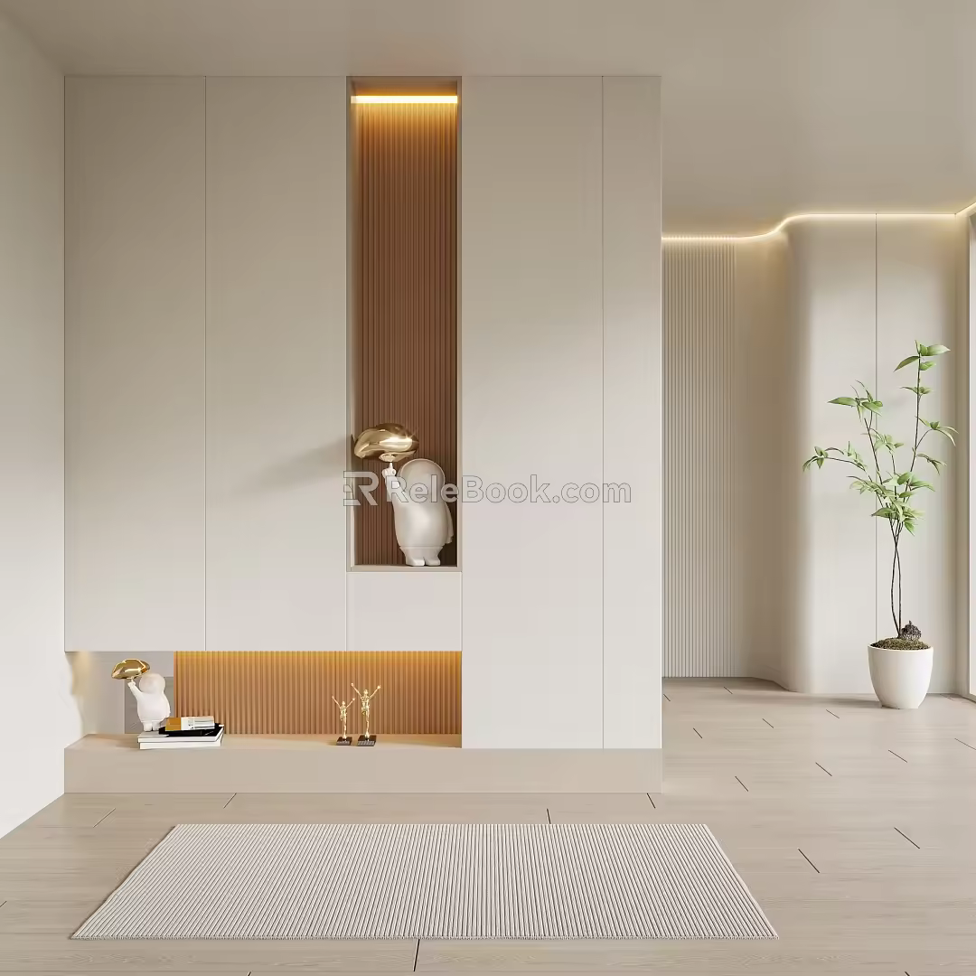 Modern shoe cabinet partition wardrobe 3d model