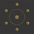 Golden Chandelier With Multiple Decorative Arms And Ornate Design For Elegant Interior Lighting