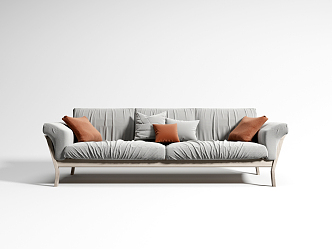 Modern double sofa multiplayer sofa 3d model