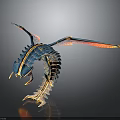 Blue Mythical Dragon With Shiny Scales And Colorful Wings In Dynamic Pose 3d model