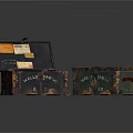 Vintage Wooden Boxes With WALLIS BARGO Brand Open With Labels And Worn Finish