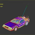 Classic Blue Two Door Car With Roof Mounted Antenna And Retro Styled Equipment