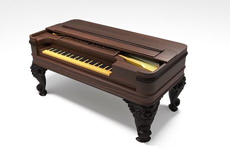 Retro Piano Solid Wood Piano Retro Piano 3d model