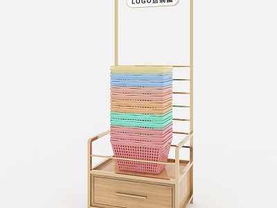 Modern shopping basket procurement box model