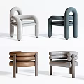 Modern Accent Chairs in Gray Blue Brown Beige Upholstered Leather with Curved Arms Sleek Lines
