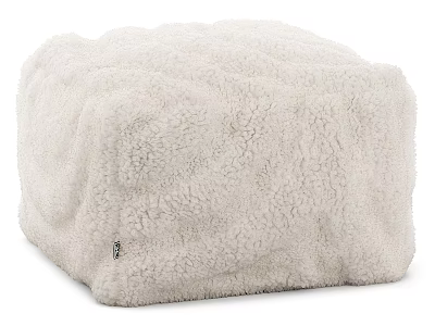 Plush Ivory Stool With Soft Cozy Texture For Modern Home Decor 3d model