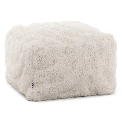 Plush Ivory Stool With Soft Cozy Texture For Modern Home Decor 3d model