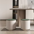 Modern Home Office Interior Design With Wooden Desk Laptop Green Chair And Potted Plants