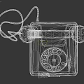 Vintage Blue Rotary Dial Phone With Rusty Worn Surface Yellow Tape And Small Paper Outlet