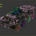 Armored Military Vehicle With Camouflage Paint Turret And Six Wheel Design