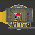 Yellow Industrial Mixing Equipment With Metal Structure Support Frame And Blue Components