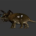 Prehistoric Reptile Triceratops With Colorful Frills And Large Horns 3D Rendering