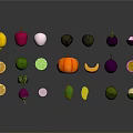 Colorful Various Fresh Sliced Fruits Display On Black Background With Lemon Orange Pumpkin And Avocado
